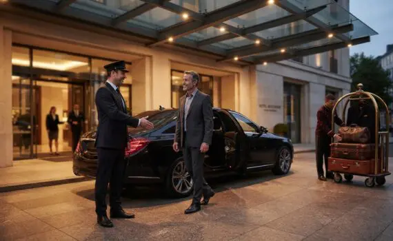Professional Chauffeurs greeting VIP Guest