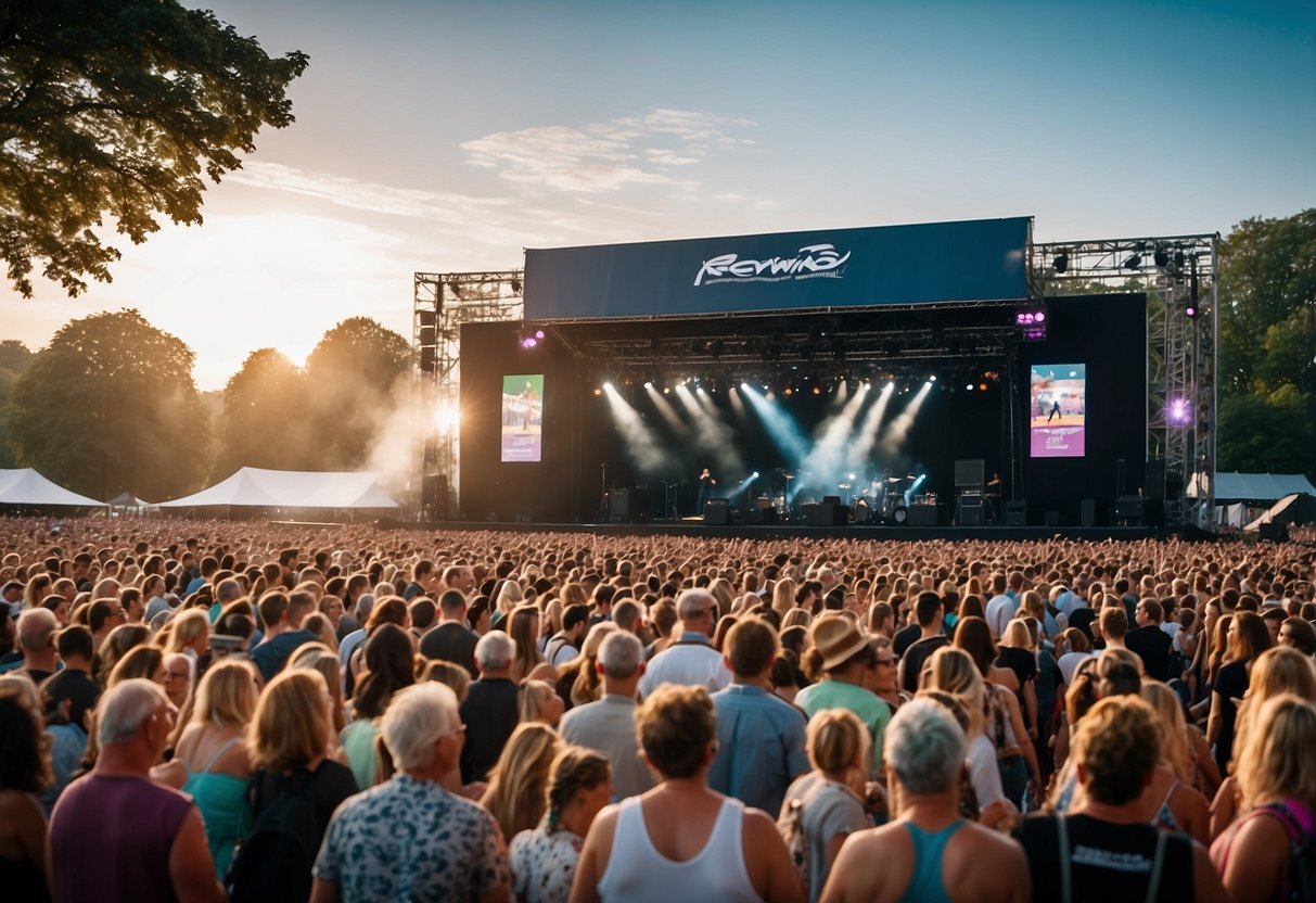 Crowds gather at Rewind Festival Henley, watching as performers take the stage one by one, creating an electric atmosphere with their lively music and energetic dance routines