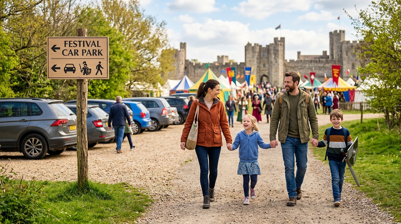 Family at the jousting event